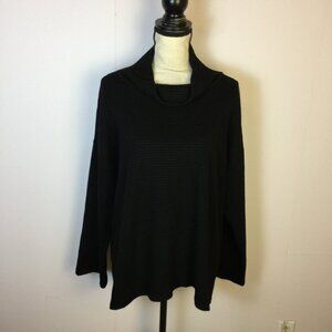 Karen Kane On The Town Sweater 2X Womans Plus Black Knit Turtleneck Long Sleeve